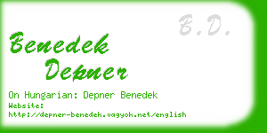 benedek depner business card